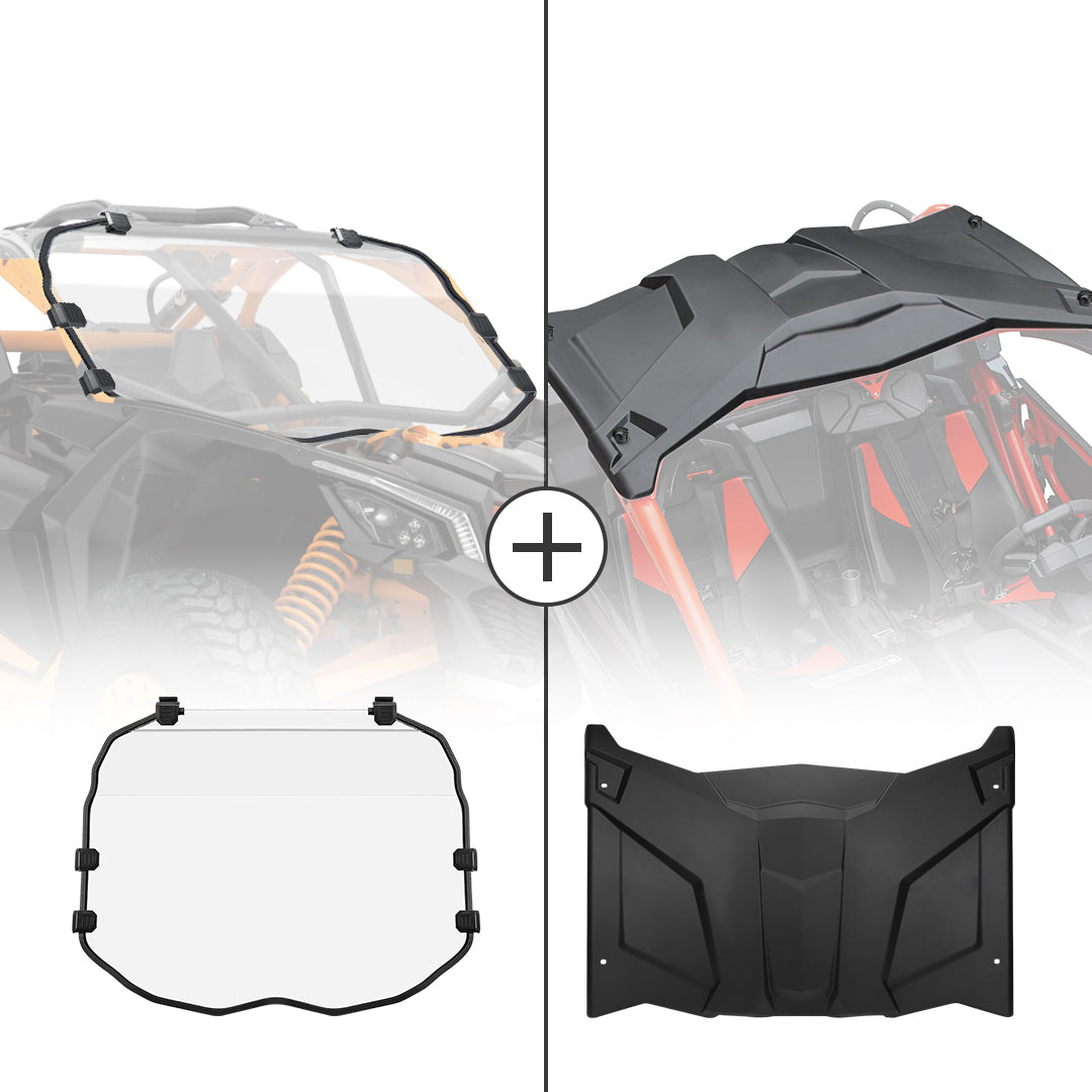 Kemimoto Full Windshield & Hard Roof for Can‑Am Maverick X3