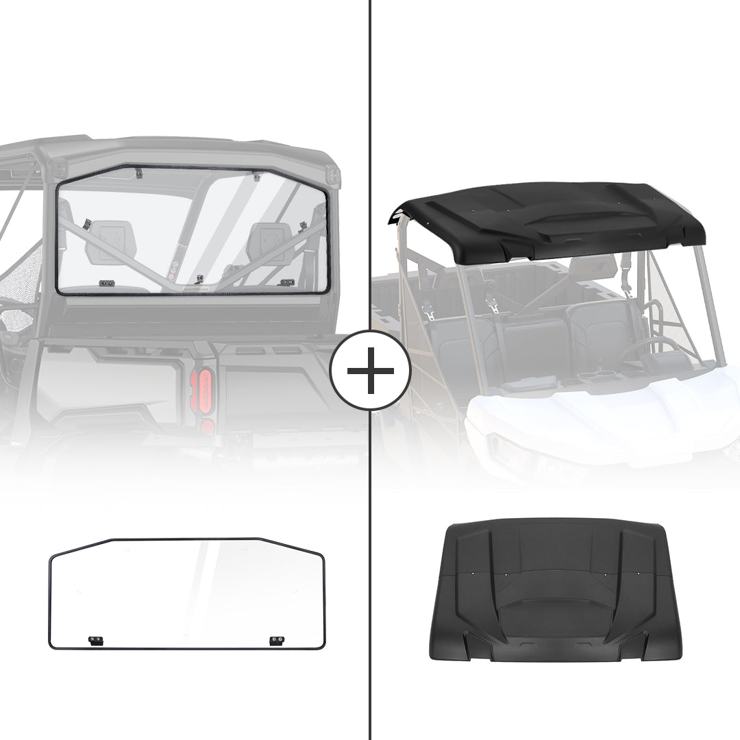 Kemimoto Rear Windshield & Hard Roof Plastic for Can‑Am Defender