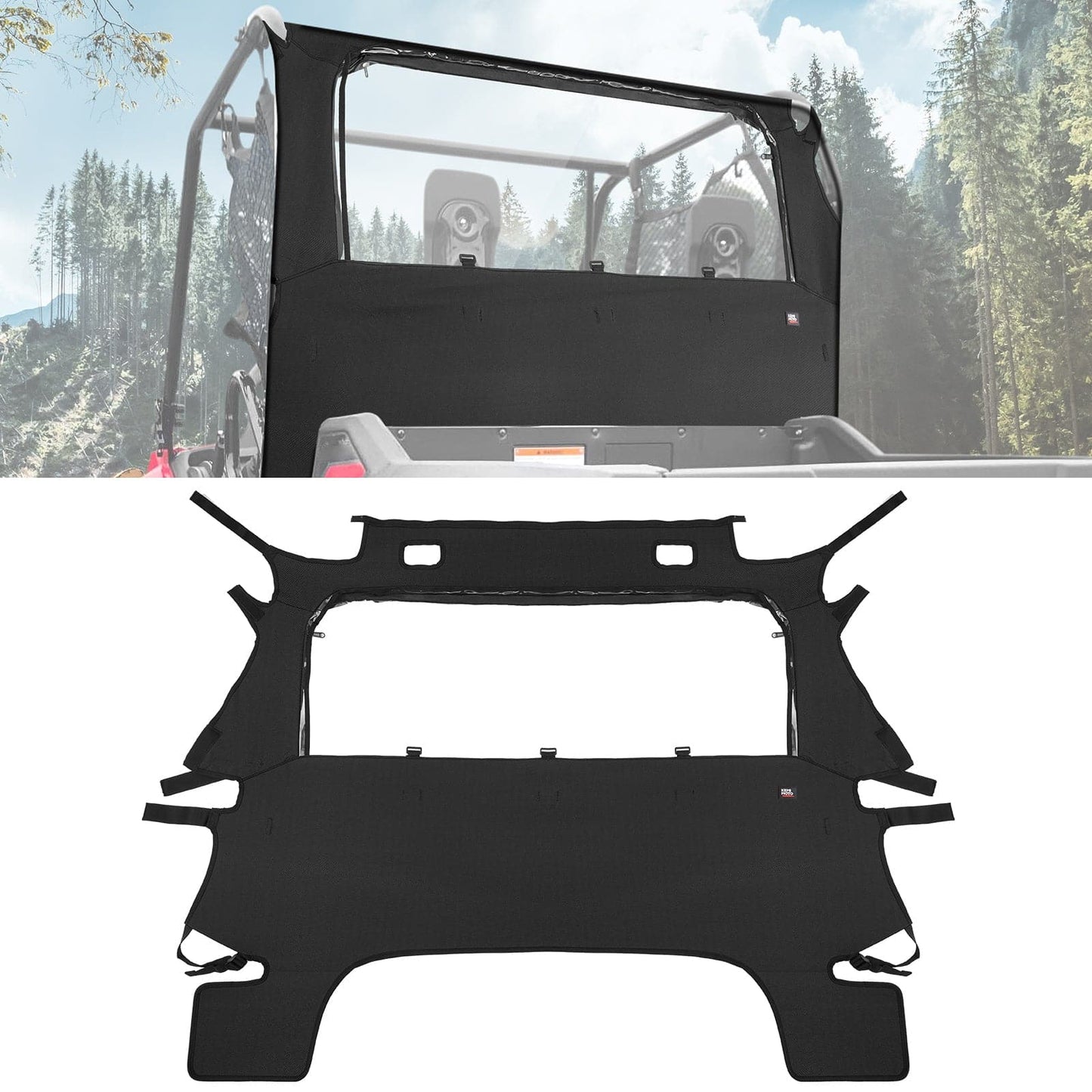 Kemimoto Fabric Rear Panel Open Window for Honda Pioneer 700