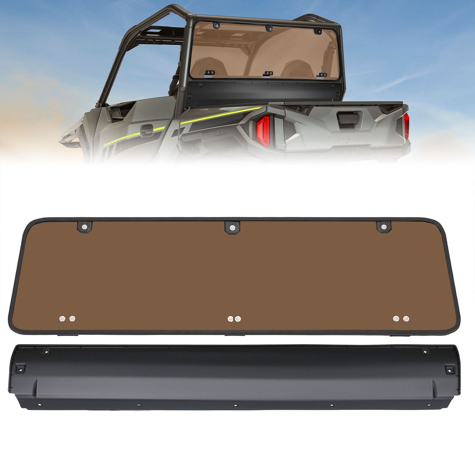 Tinted Rear Hard Windshield for Polaris General 1000/4/XP 1000/4 2016-2026