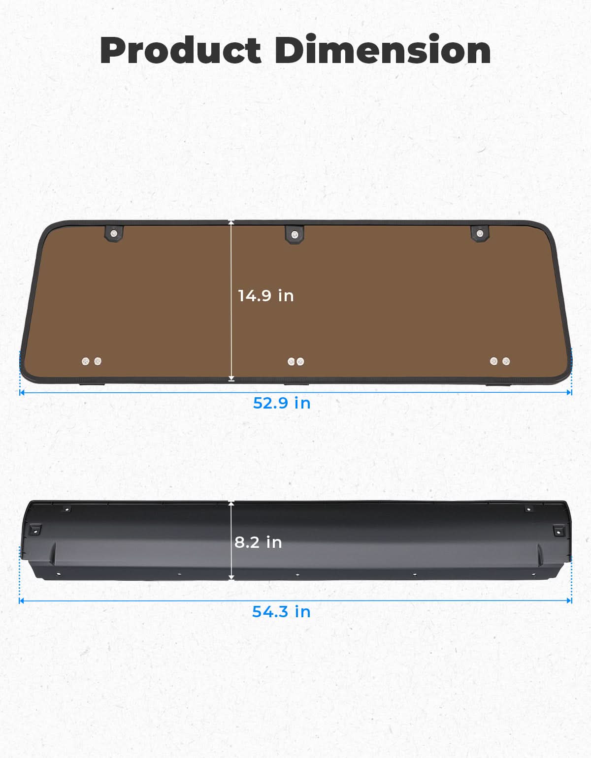 Tinted Rear Hard Windshield for Polaris General 1000/4/XP 1000/4 2016-2026
