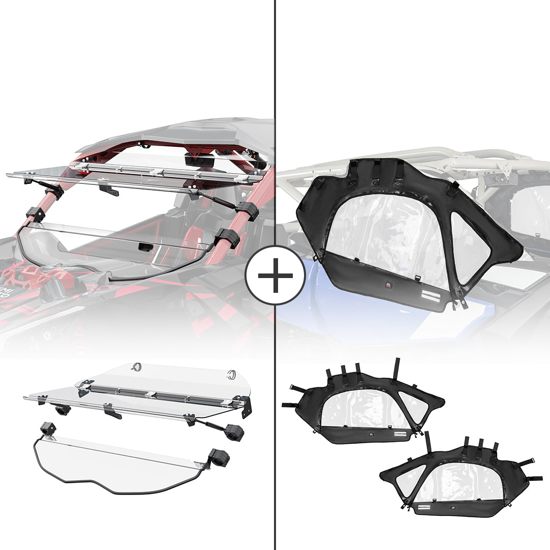 Kemimoto Flip Windshield for 2017-2023 Can-Am Maverick X3