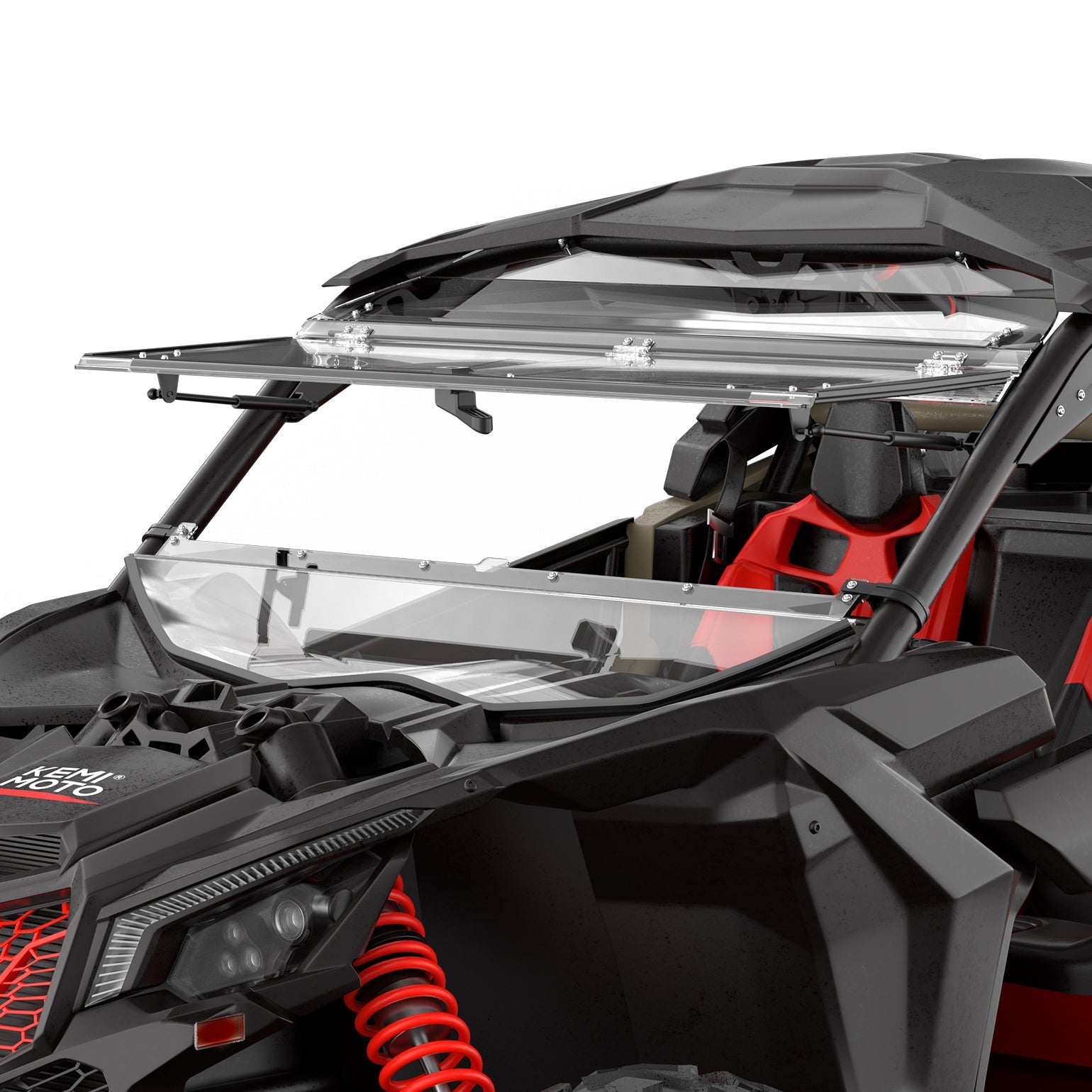 Kemimoto Scratch Resistant Flip Windshield for Can‑Am Maverick X3/X3 MAX