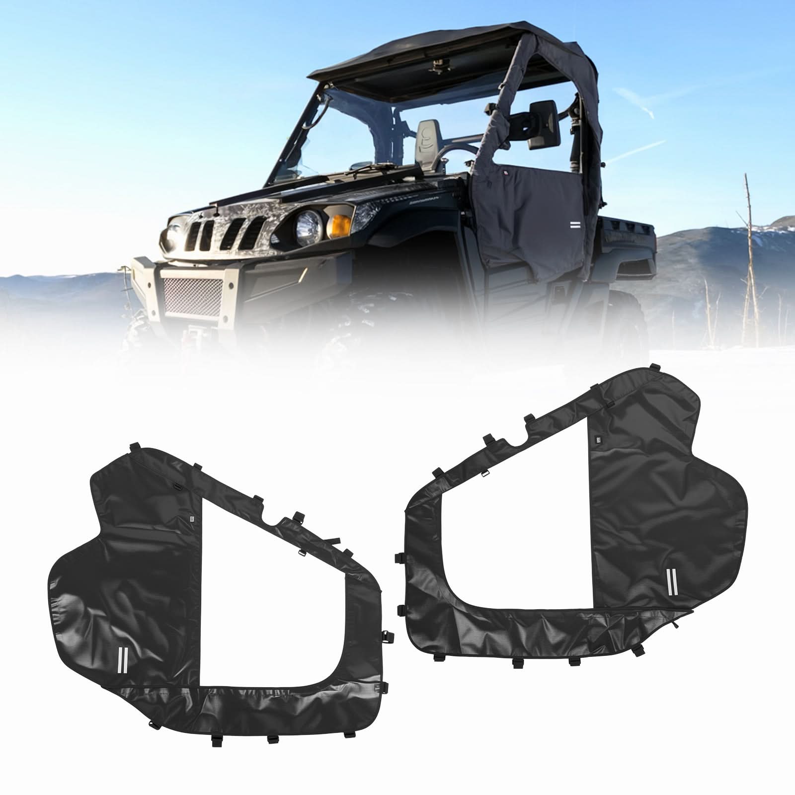Kemimoto Soft Doors Waterproof Windproof Cab Enclosure for 500/700 UTVs