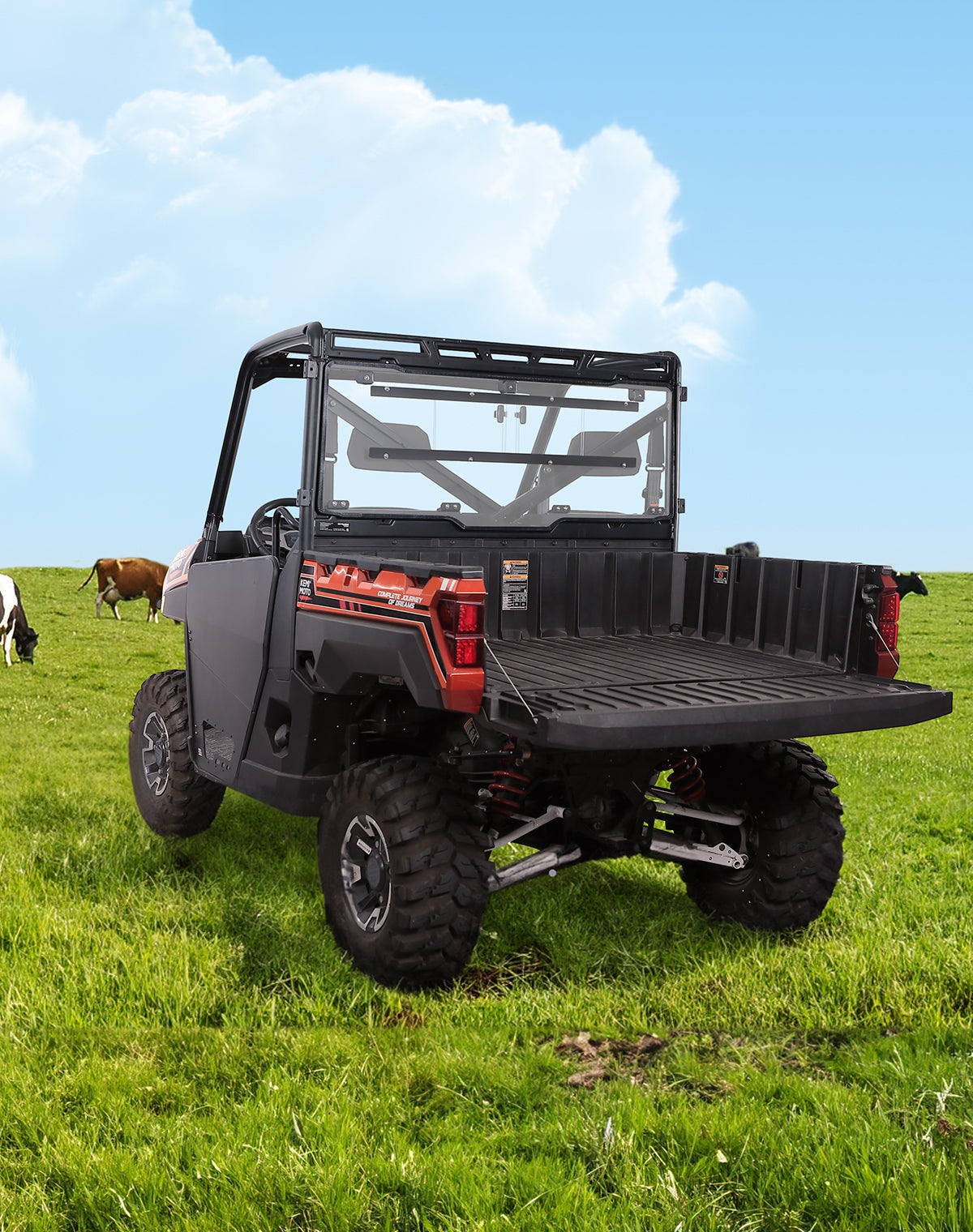 Kemimoto 2-in-1 Sliding Rear Windshield for Polaris Ranger XP 1000