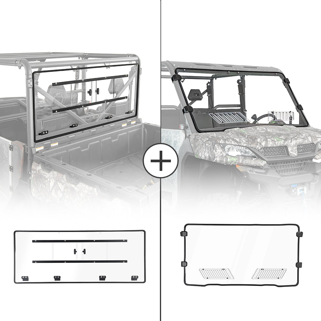 Kemimoto Sliding Vented Rear & Front Windshield for CFMOTO UFORCE 1000