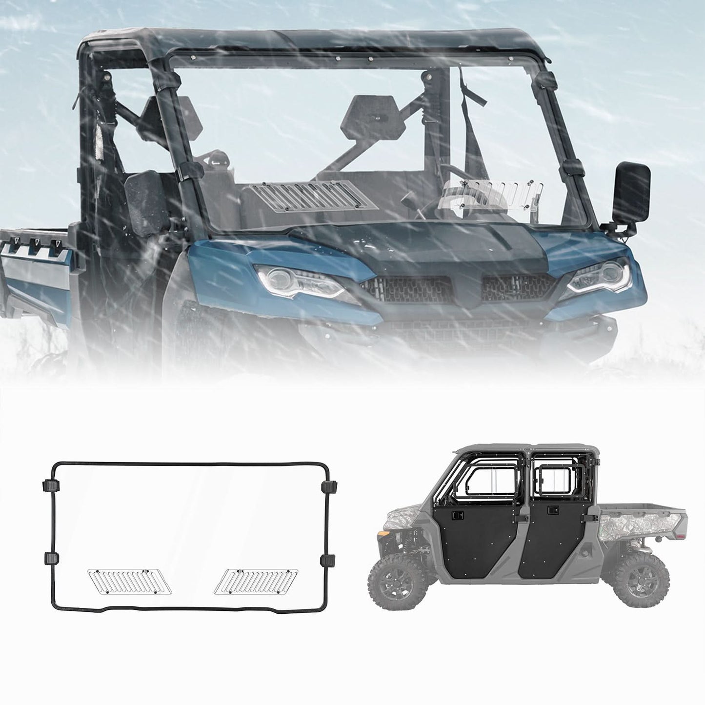 Kemimoto Doors with Sliding Window for CFMOTO UFORCE 1000 XL