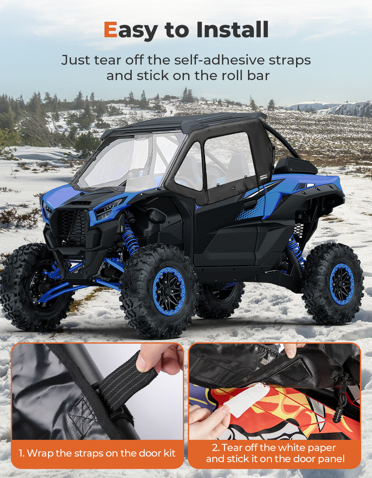 Kemimoto Soft Upper Doors for Kawasaki Teryx 1000 2024 Upgrade