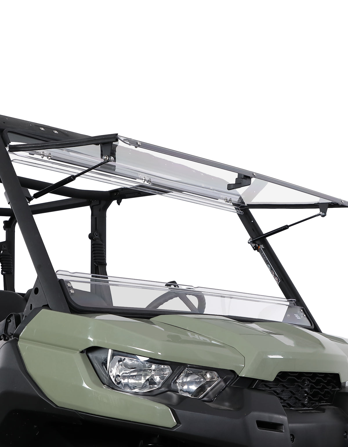 Kemimoto 2-in-1 Flip Windshield 1/5" Thick Polycarbonate for Can‑Am Defender