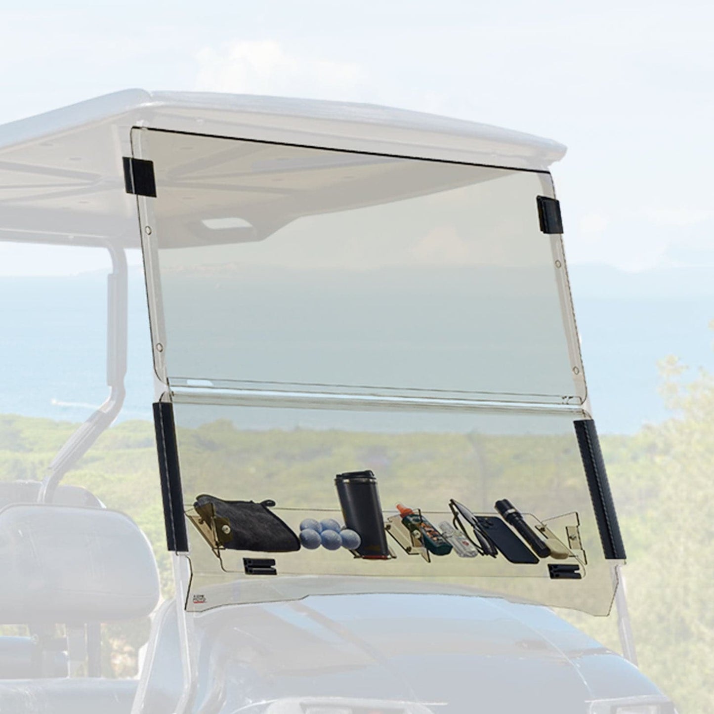 Folding Down Windshield Tinted W/ Storage for EZGO TXT