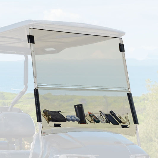 Folding Down Windshield Tinted W/ Storage for EZGO TXT