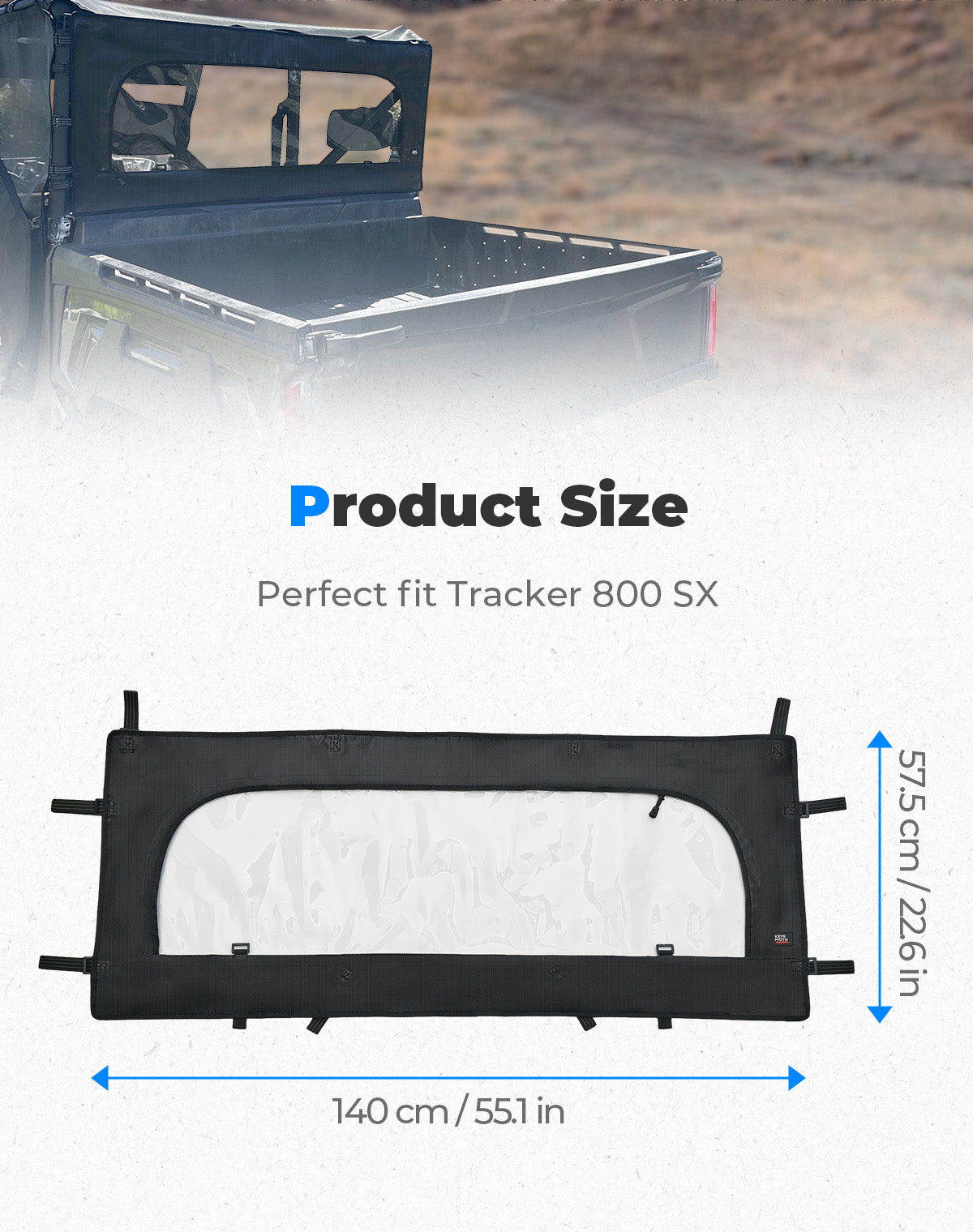 Kemimoto Soft Rear Window Net for Tracker 800SX Crew 2020-2024