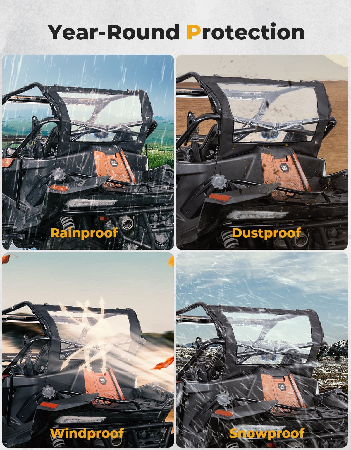 Kemimoto Soft Rear Windshield for CFMOTO ZForce 950