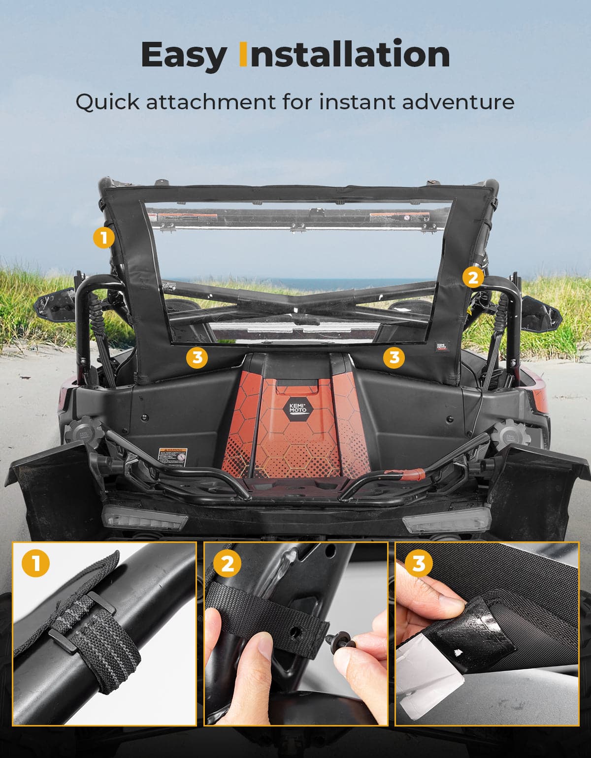 Kemimoto Soft Rear Windshield for CFMOTO ZForce 950