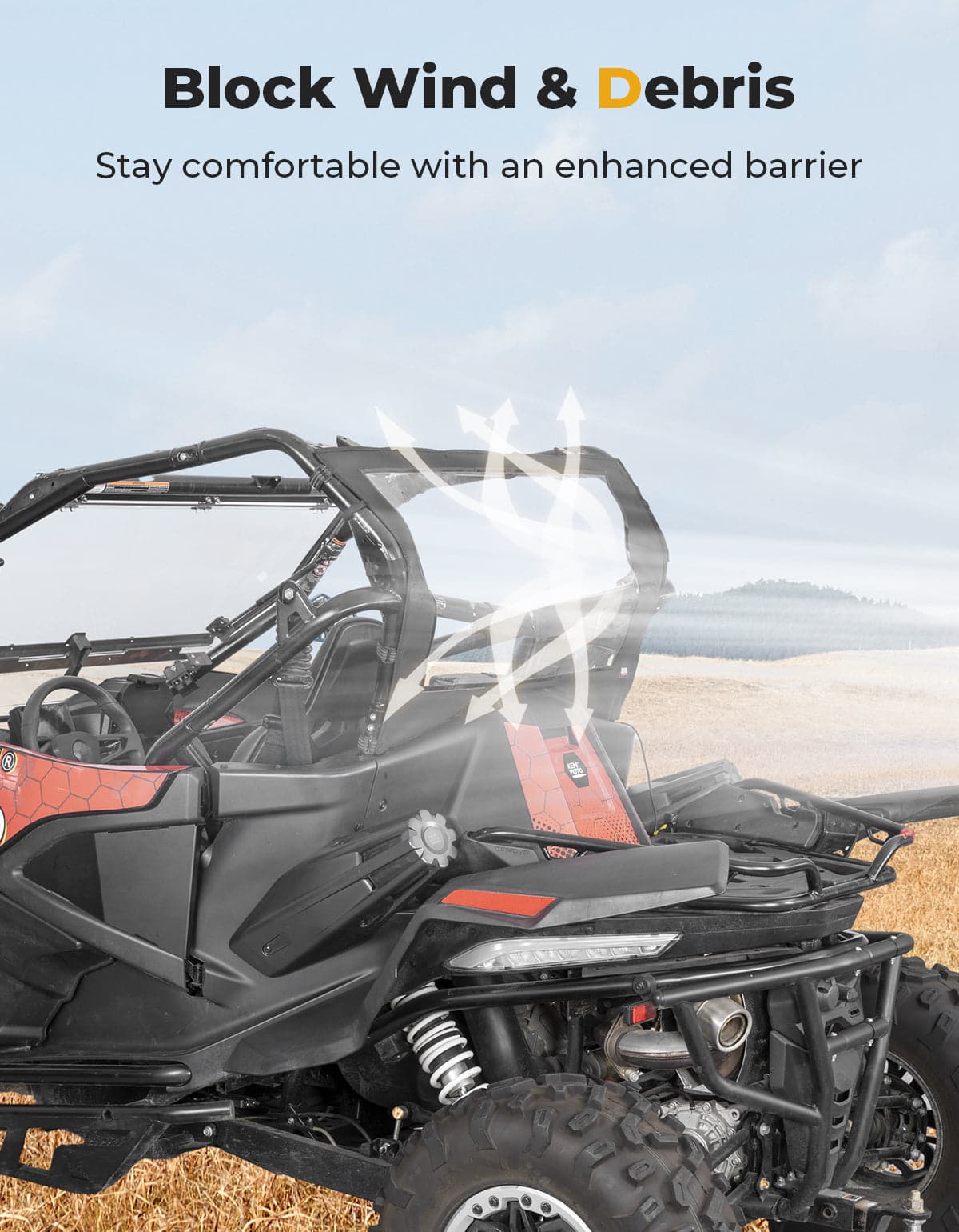 Kemimoto Soft Rear Windshield for CFMOTO ZForce 950