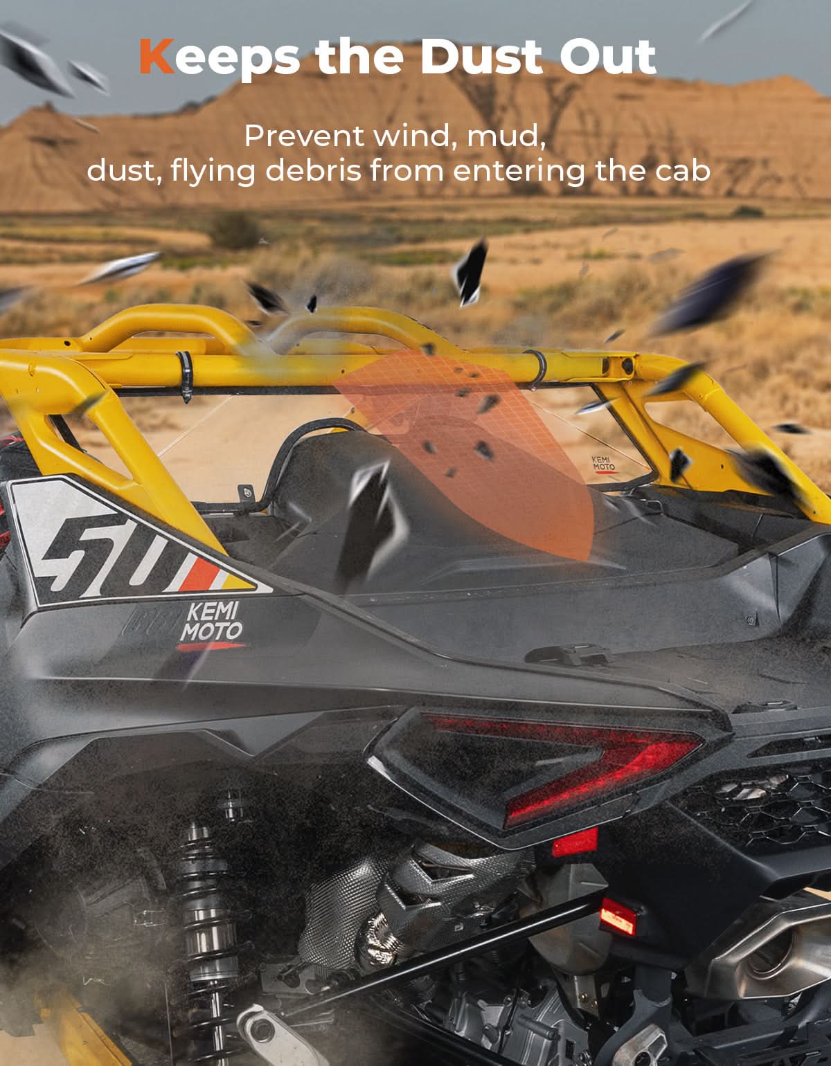 Kemimoto Maverick R Rear Windshield Scratch Resistant 2024+