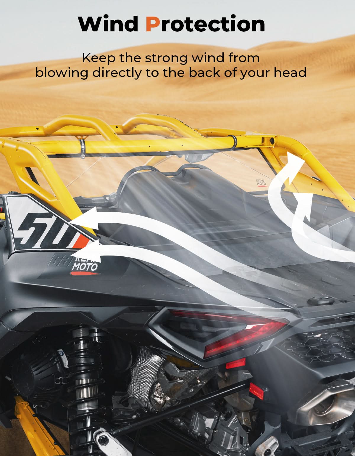 Kemimoto Maverick R Rear Windshield Scratch Resistant 2024+