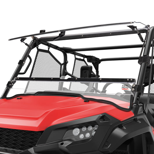 Kemimoto 2-IN-1 Flip Windshield Hard-Coated PC for Pioneer 1000 2016-2026