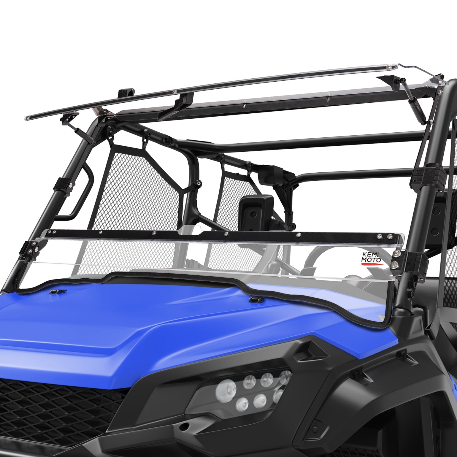 Kemimoto 2-IN-1 Flip Windshield Hard-Coated PC for Pioneer 1000 2016-2026