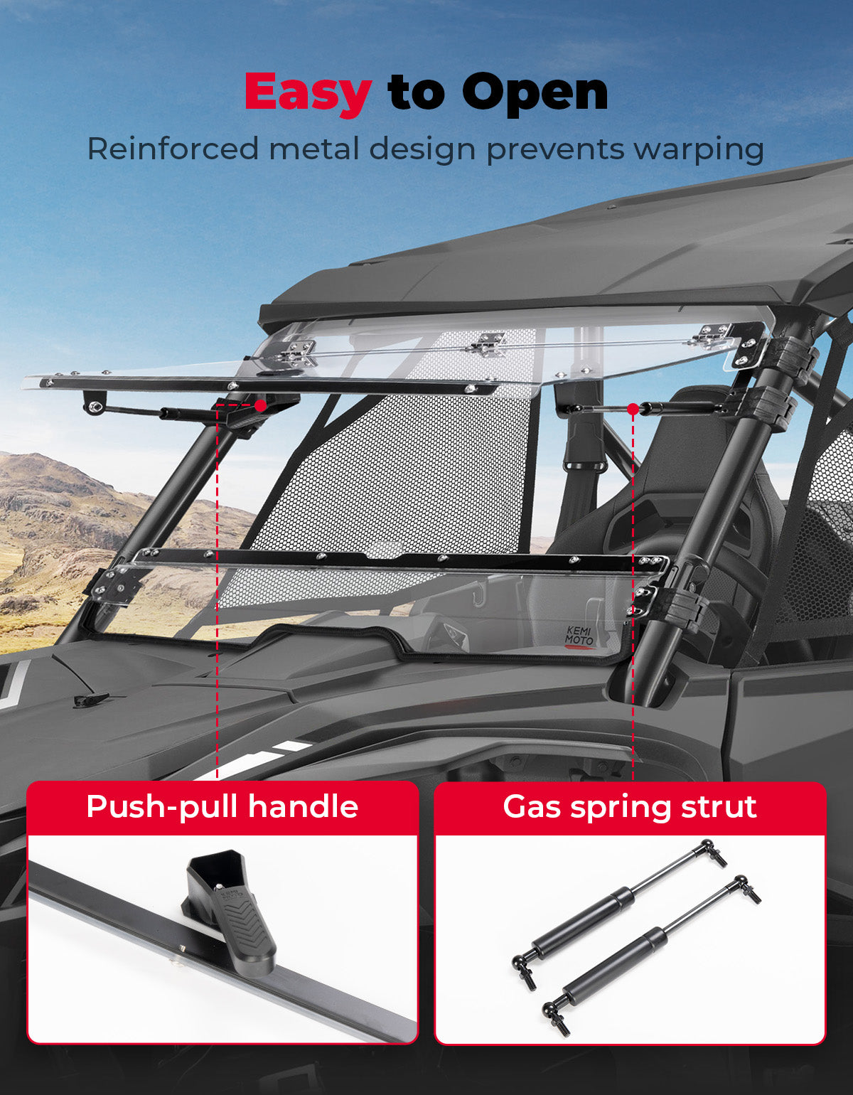 Flip 2-in-1 Windshield for Honda Talon 1000X/1000R/1000X-4