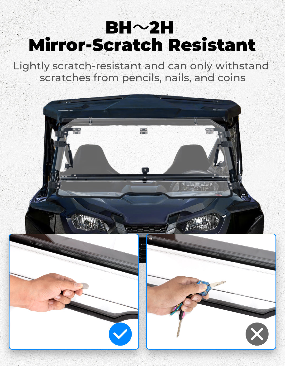 KEMIMOTO UTV Flip Windshield for Talon 1000R 1000X 1000X-4