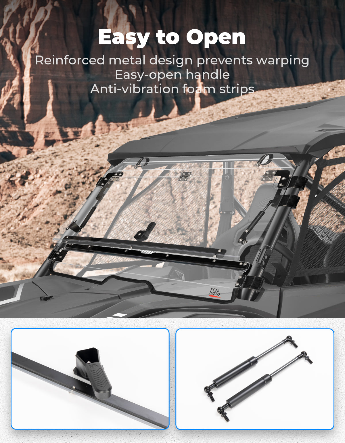 KEMIMOTO UTV Flip Windshield for Talon 1000R 1000X 1000X-4