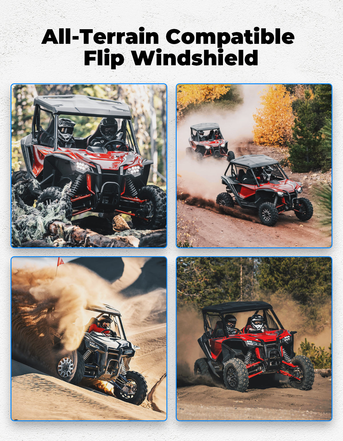 KEMIMOTO UTV Flip Windshield for Talon 1000R 1000X 1000X-4