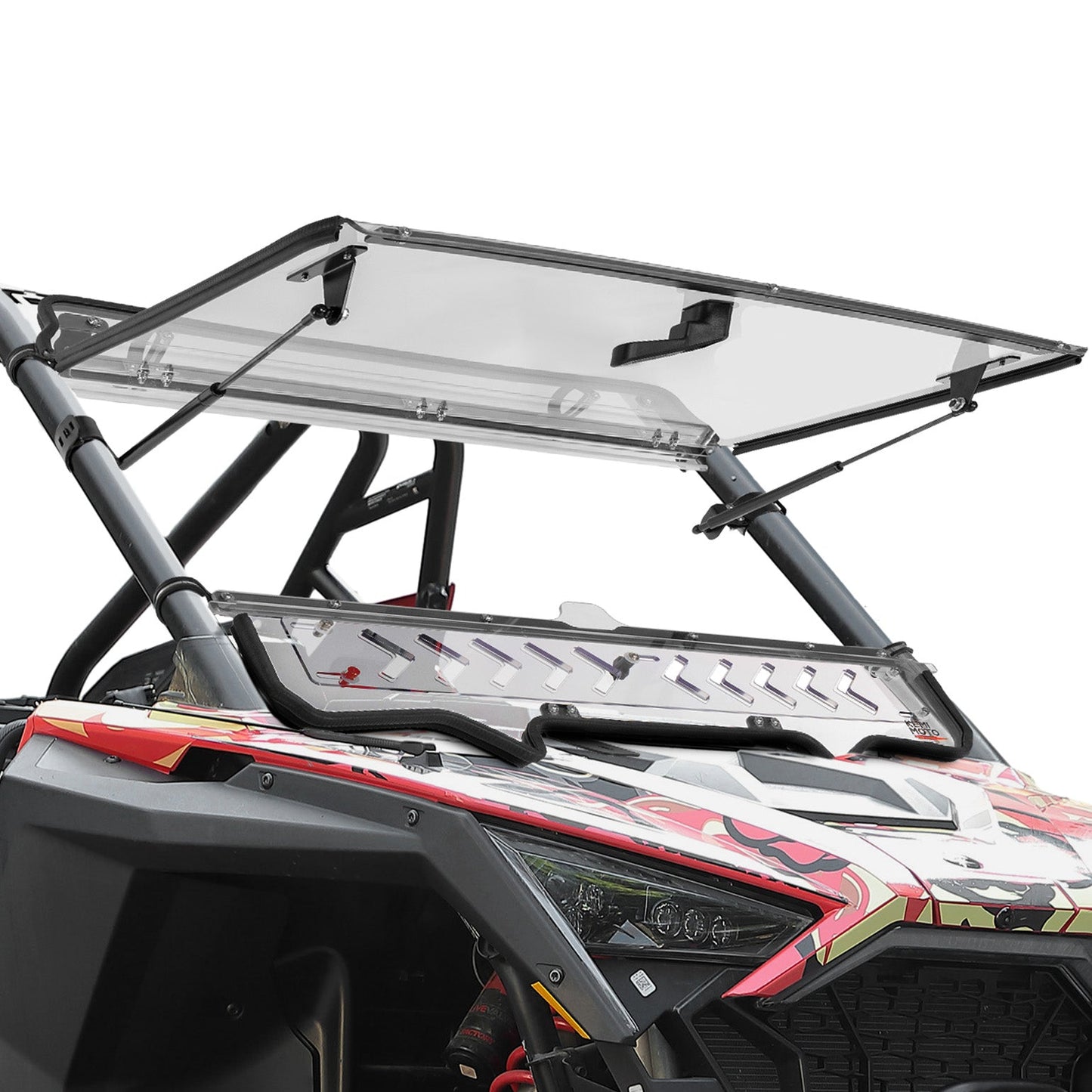 Kemimoto Flip Windshield 3-in-1 with Heavy-Duty Metal Clamps