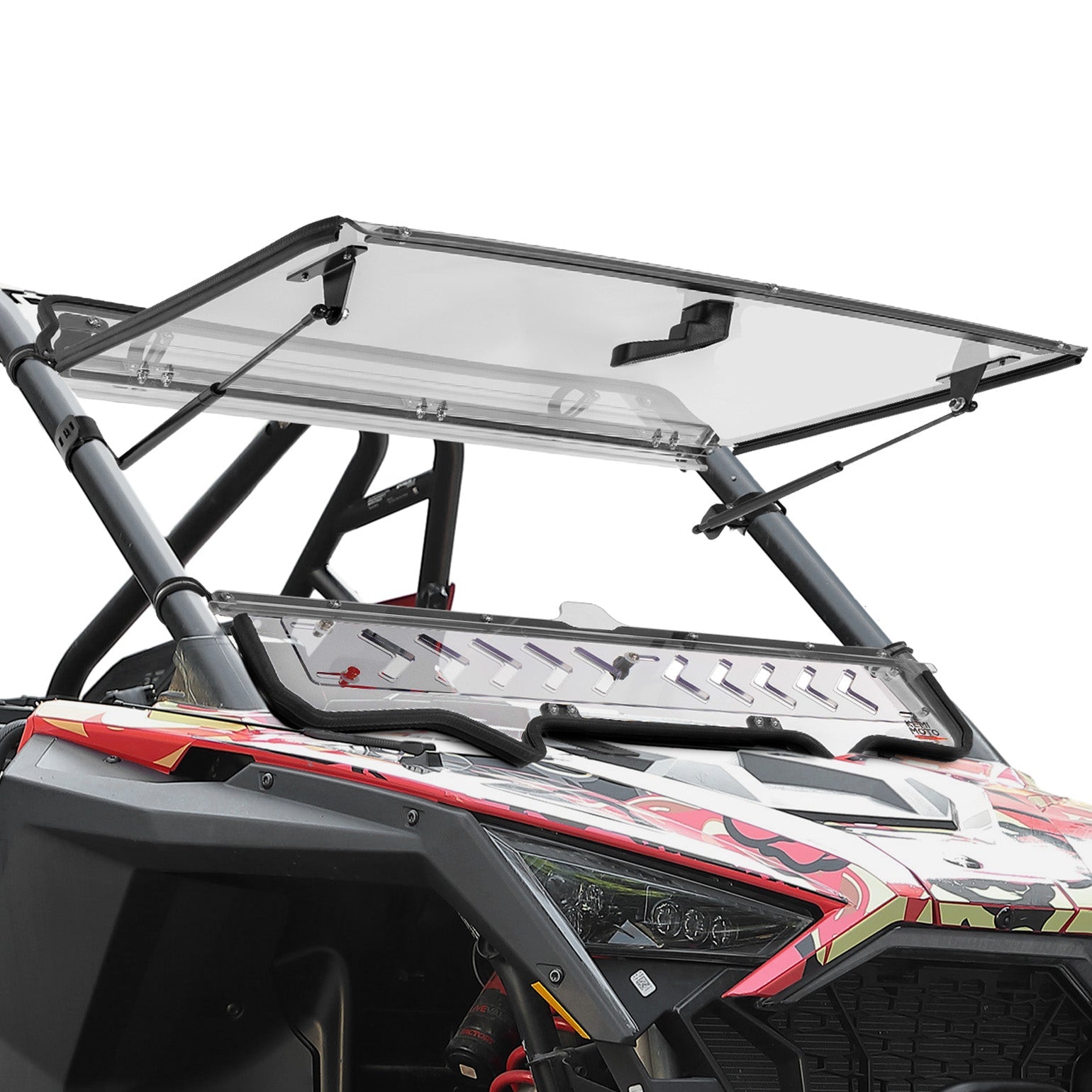 Kemimoto Flip Windshield 3-in-1 with Heavy-Duty Metal Clamps