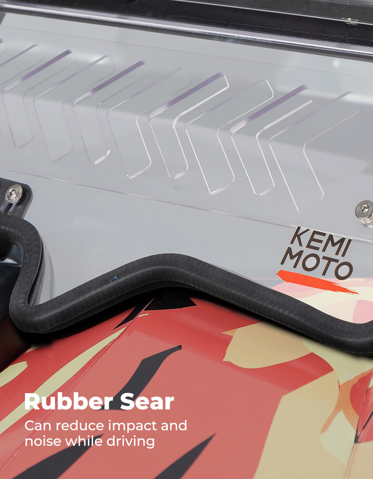 Kemimoto Flip Windshield 3-in-1 with Heavy-Duty Metal Clamps