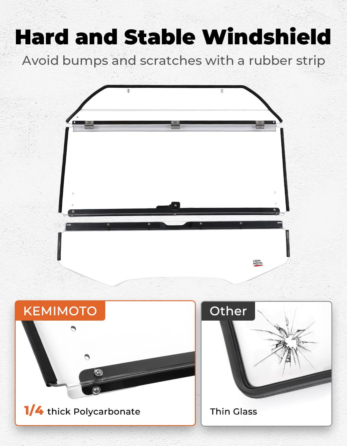 Kemimoto Flip Windshield for Can‑Am Maverick R 2024+
