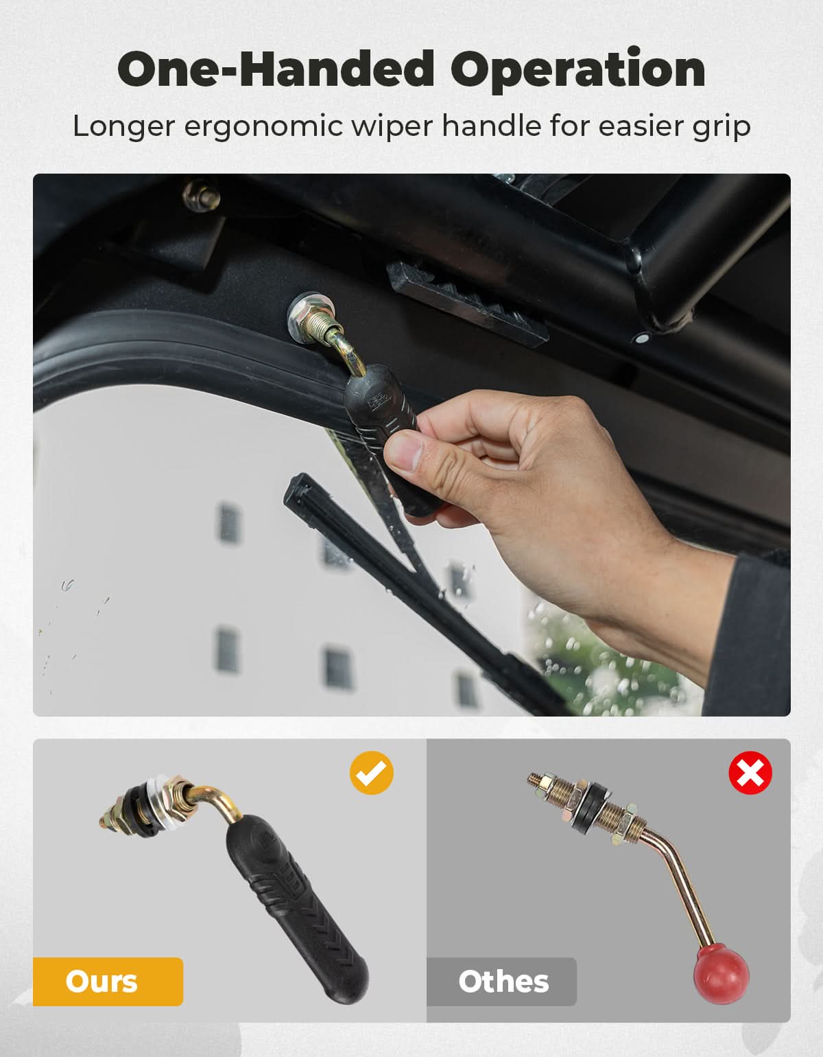 Kemimoto Glass Windshield With 2 Wipers For Polaris RZR XP