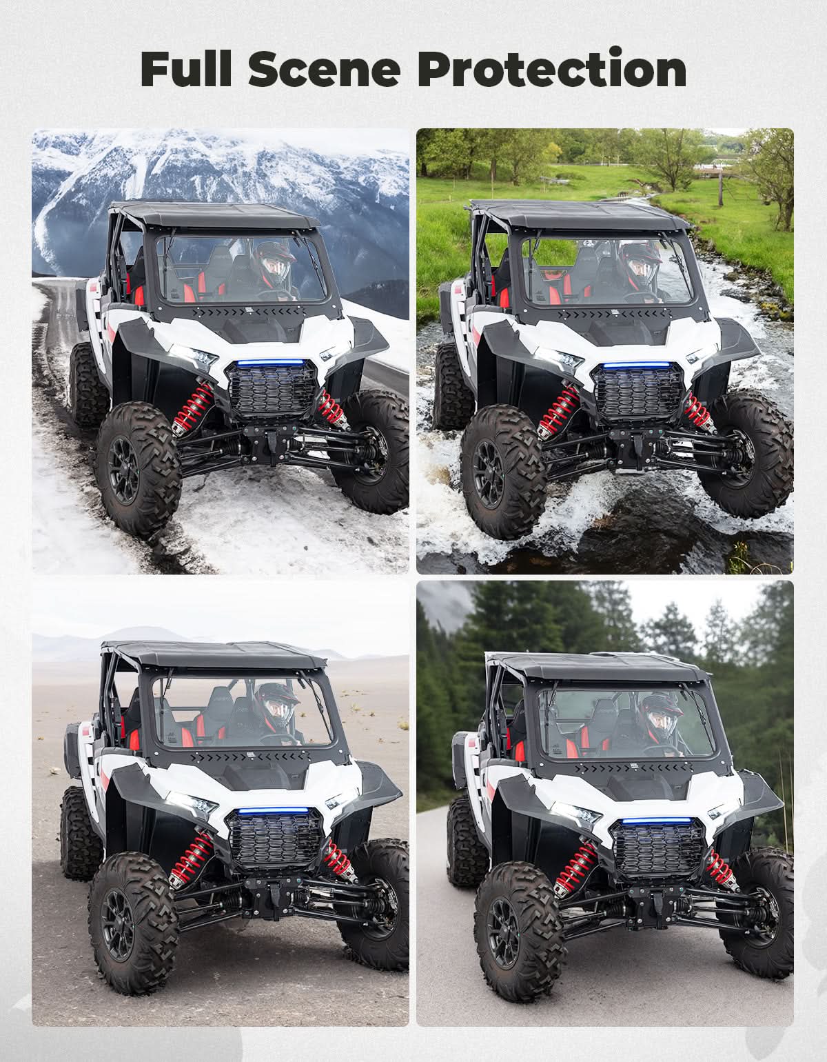 Kemimoto Glass Windshield With 2 Wipers For Polaris RZR XP