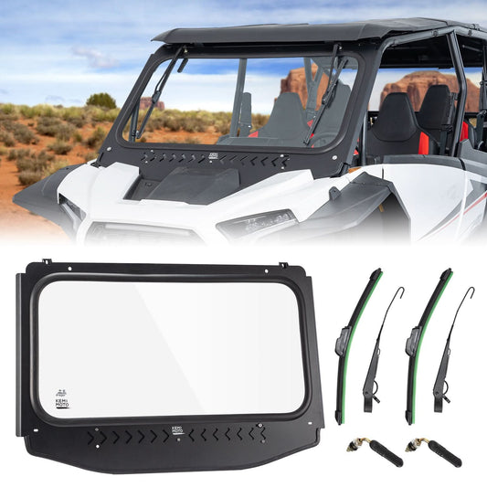 Kemimoto Glass Windshield With 2 Wipers For Polaris RZR XP