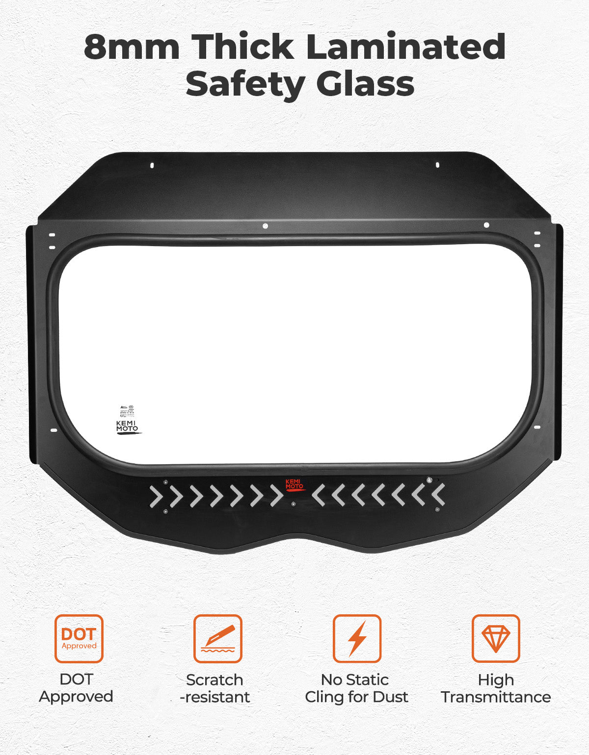 Kemimoto Glass Windshield with Sliding Vents for Can‑Am Maverick X3