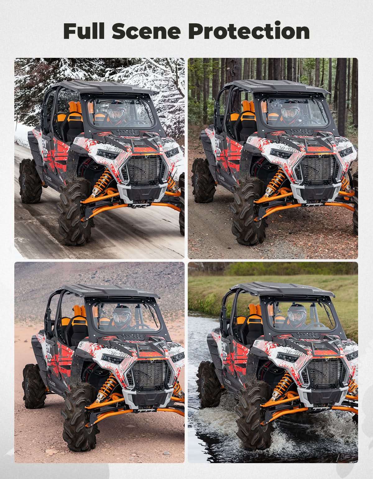 Kemimoto Glass Windshield 2 Wipers for Polaris RZR XP 1000