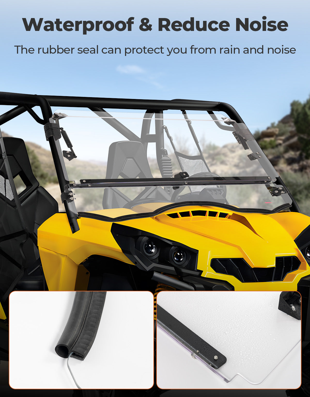 Kemimoto Flip Windshield for Can‑Am Commander 800/1000 2011‑2020