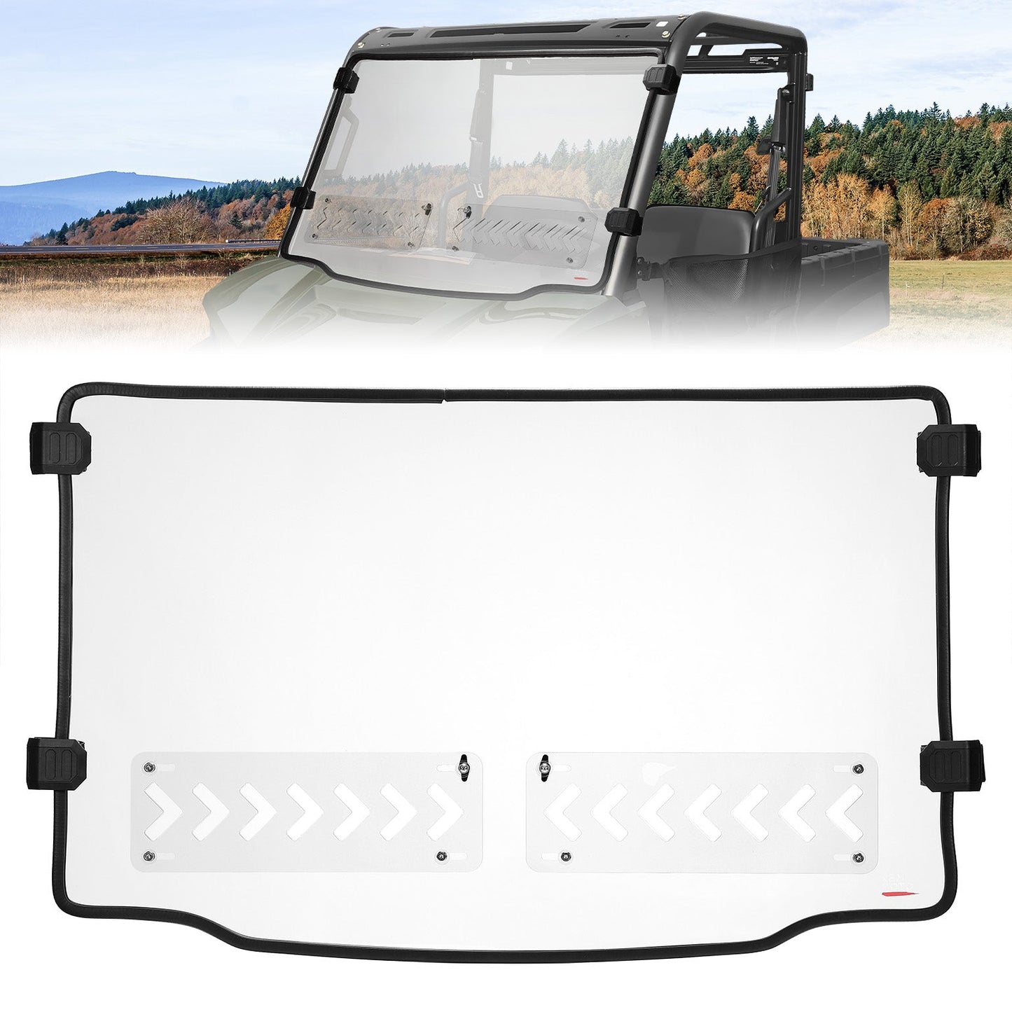 2-in-1 Vented Front Windshield Polaris Ranger Midsize 570 500 2015-2022