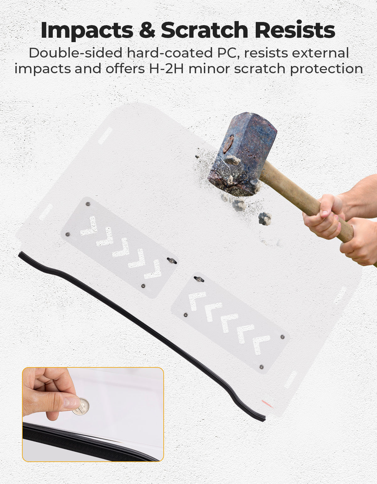 Kemimoto 2‑IN‑1 Vented Flip Windshield for Polaris RZR 800/XP
