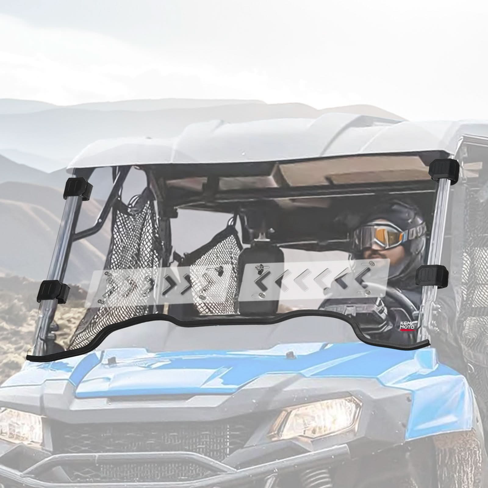 Kemimoto UTV Front Windshield with Sliding Window for Pioneer 700/700‑4 2014‑2026