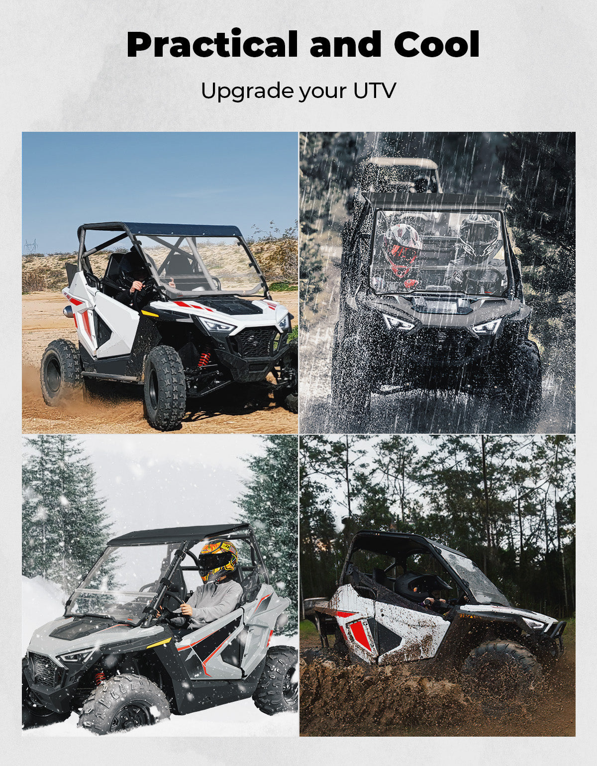 Fild up Windshield for Polaris RZR 200 2022-2026