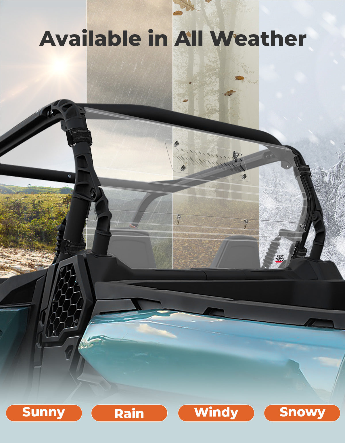 Vented Rear Windshield for Can‑Am Commander 700 1000 2021‑2025