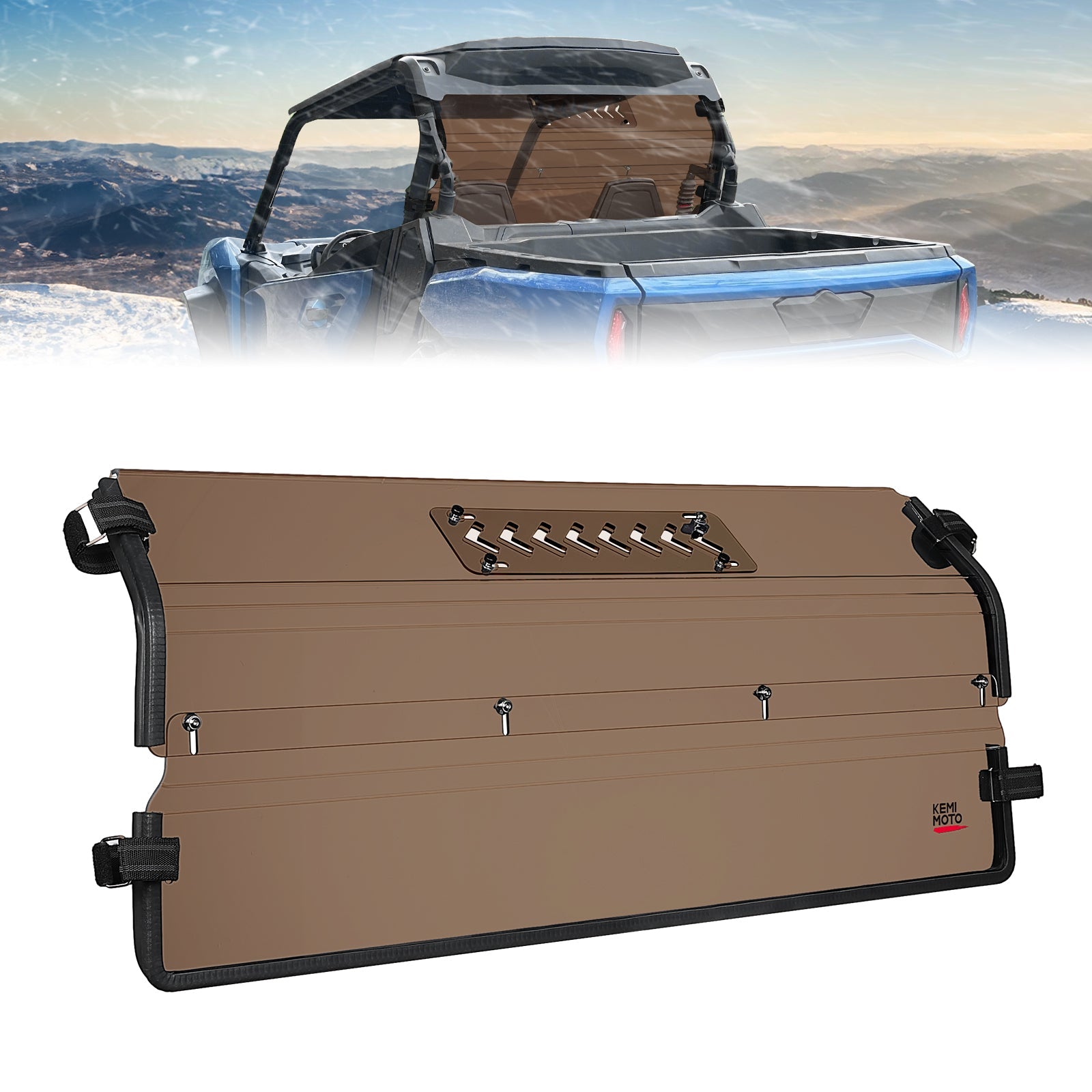 Kemimoto Vented Tinted Rear Windshield for Can‑Am Commander