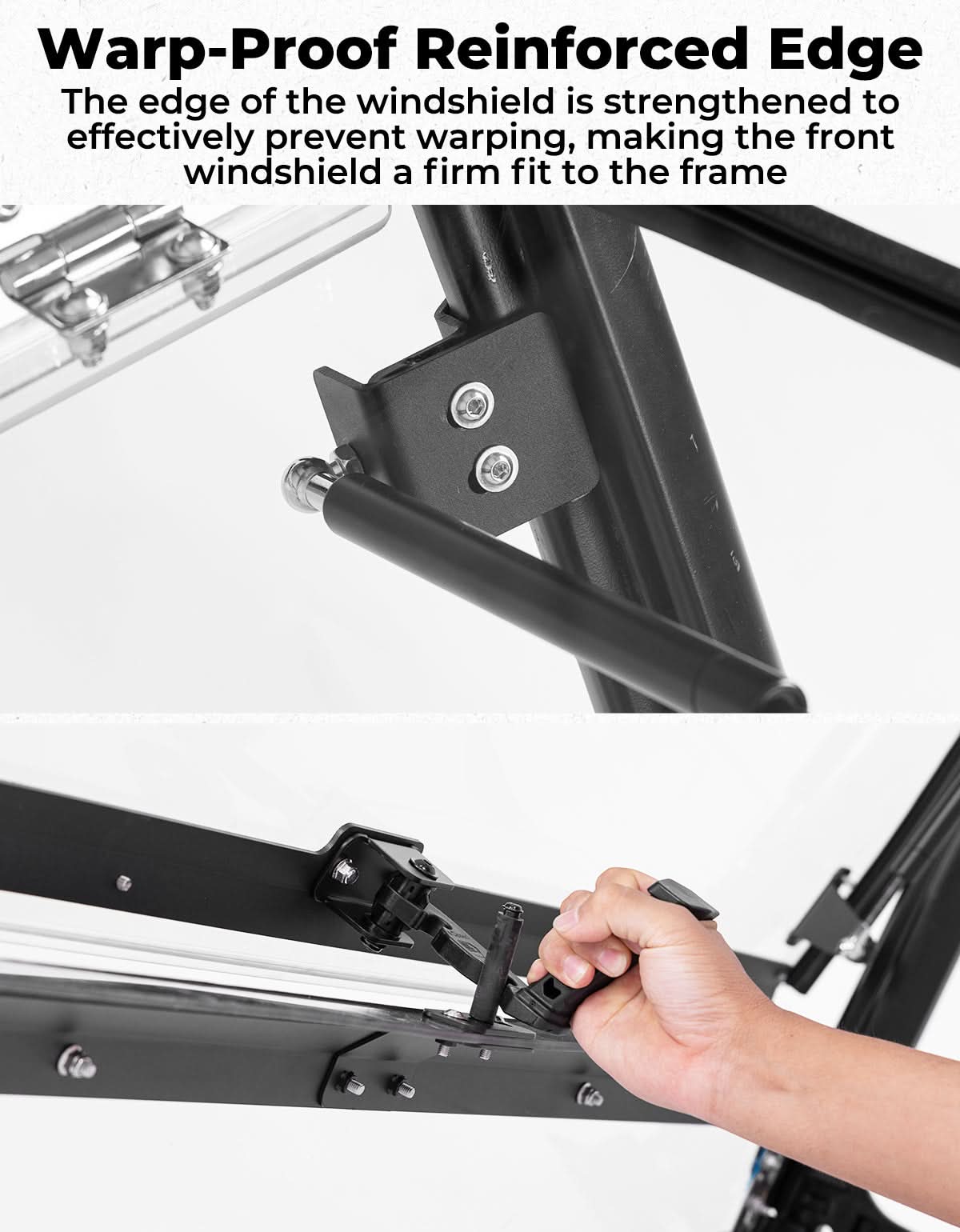 Kemimoto 3-In-1 Flip Front Windshield for Tracker 800SX