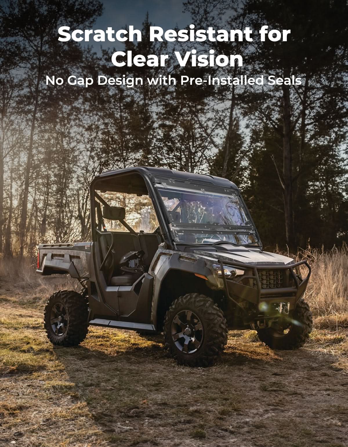 Kemimoto 3-In-1 Flip Front Windshield for Tracker 800SX