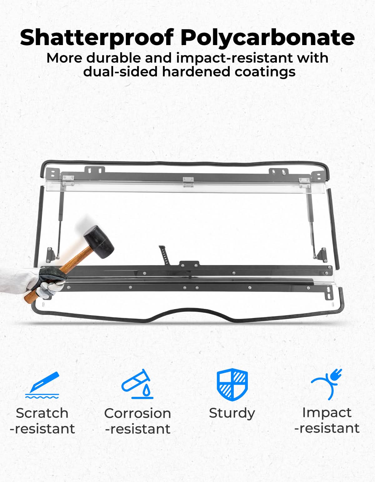 Kemimoto 3-In-1 Flip Front Windshield for Tracker 800SX
