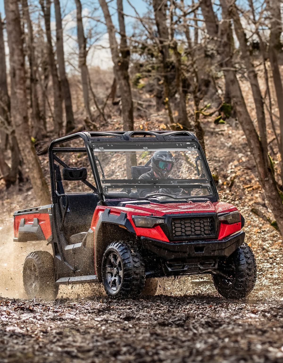 Kemimoto 3-In-1 Flip Front Windshield for Tracker 800SX