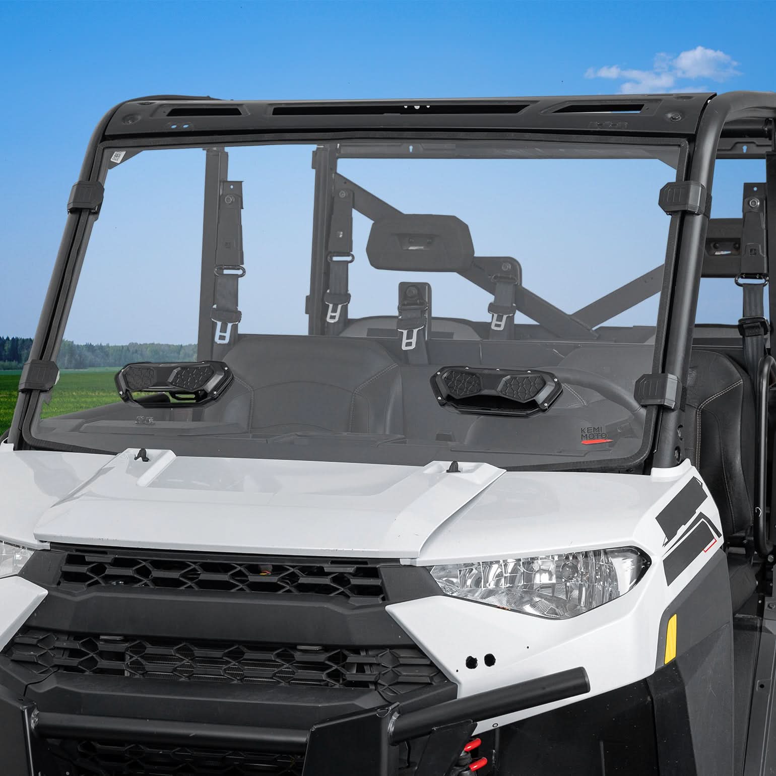 Kemimoto 3-in-1 Vented Windshield for Polaris Ranger 1000/XP 900-1000