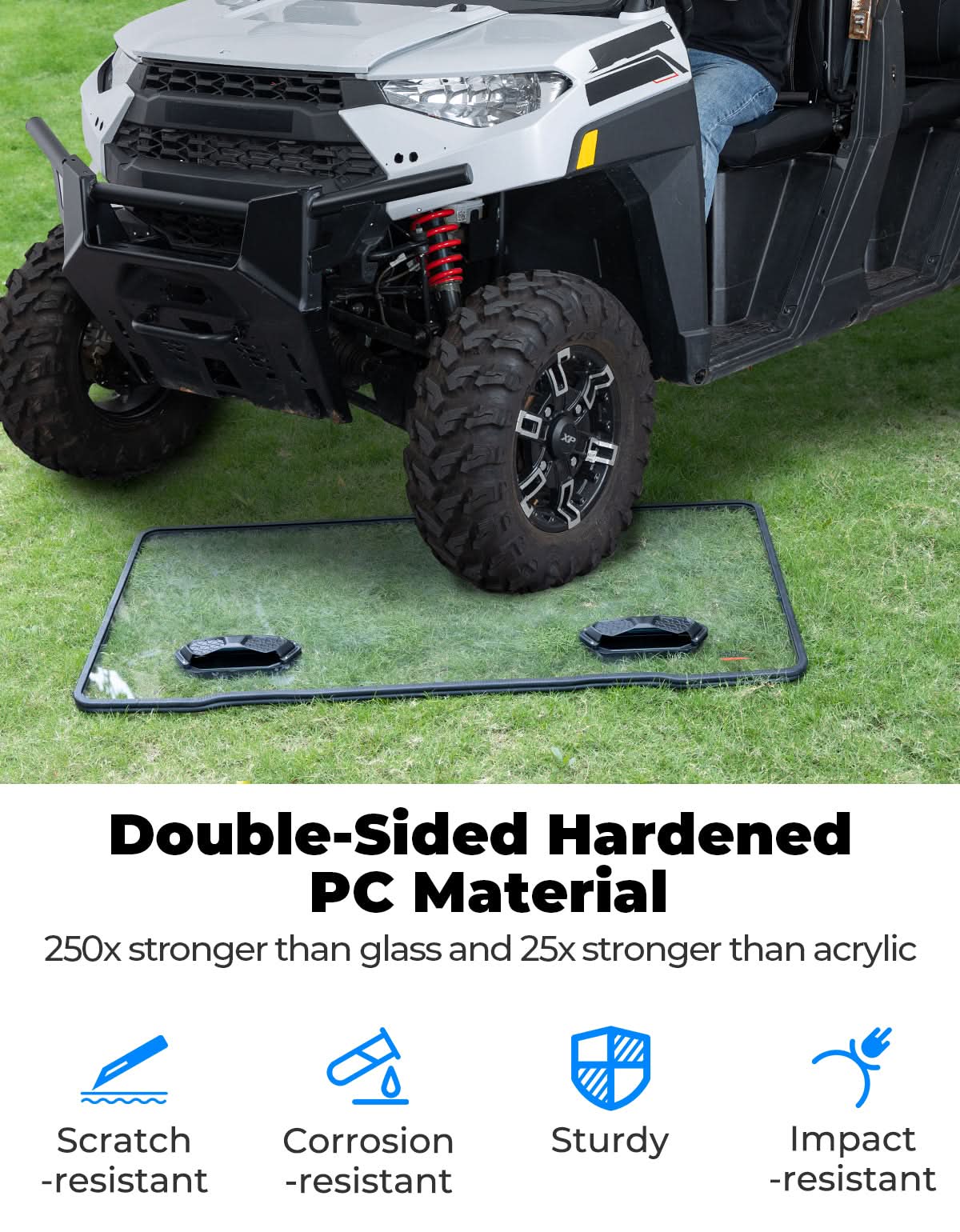 Kemimoto 3-in-1 Vented Windshield for Polaris Ranger 1000/XP 900-1000