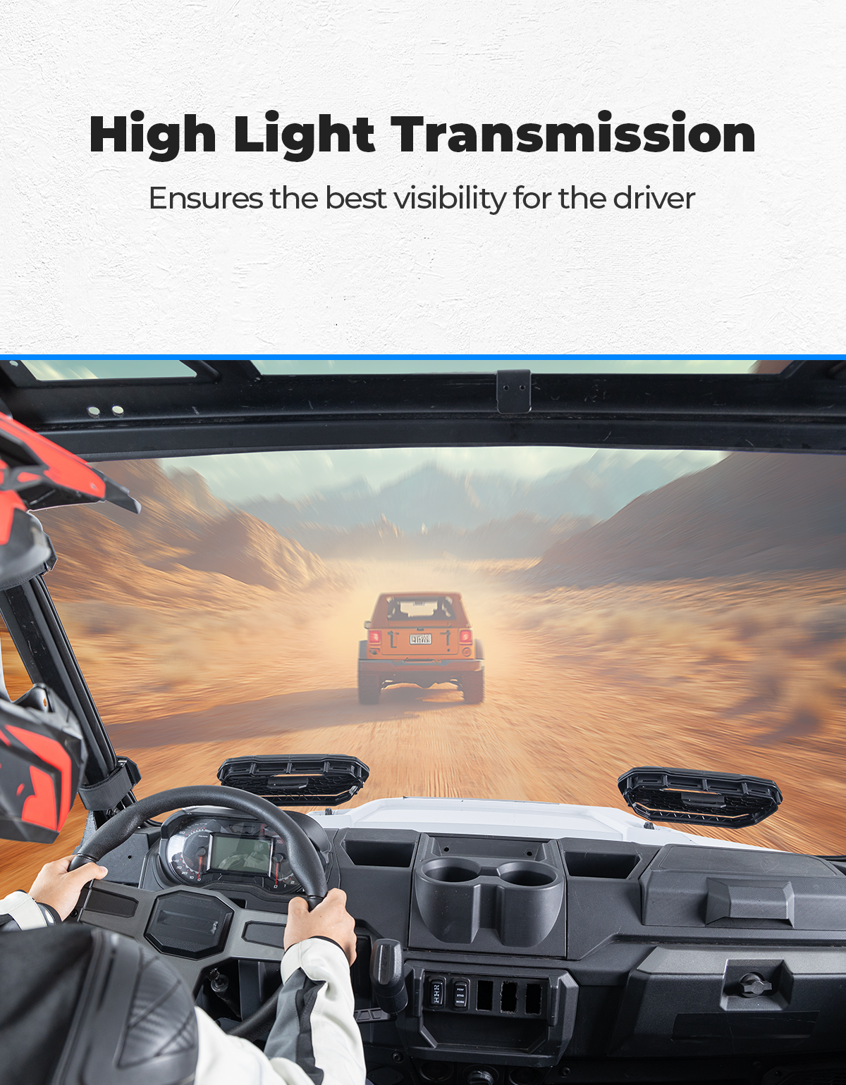 Kemimoto 3-in-1 Vented Windshield for Polaris Ranger 1000/XP 900-1000